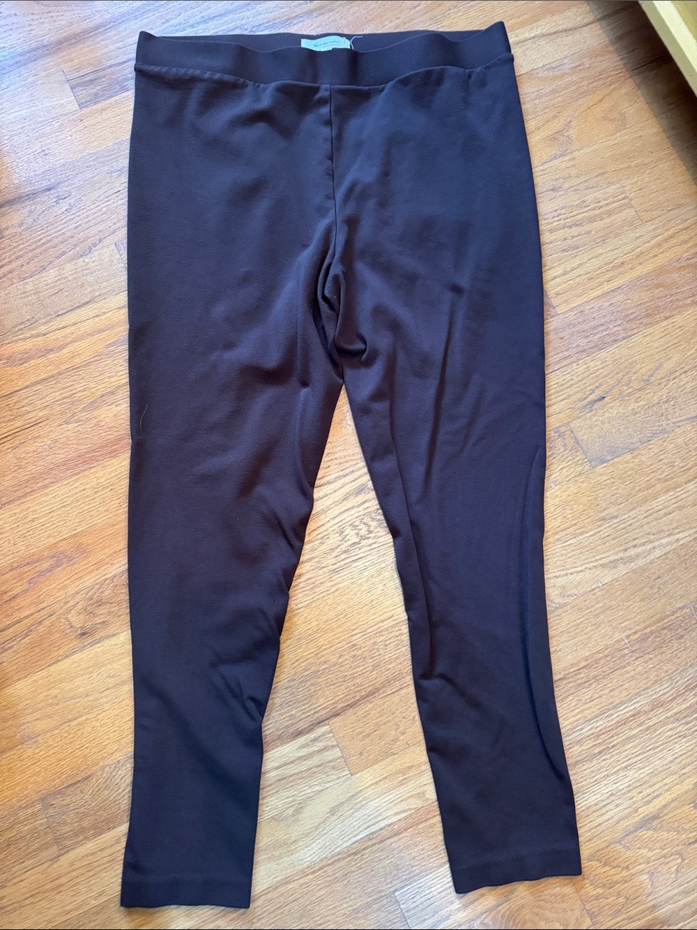 Women's Brown Ponte Slim Ankle Pants